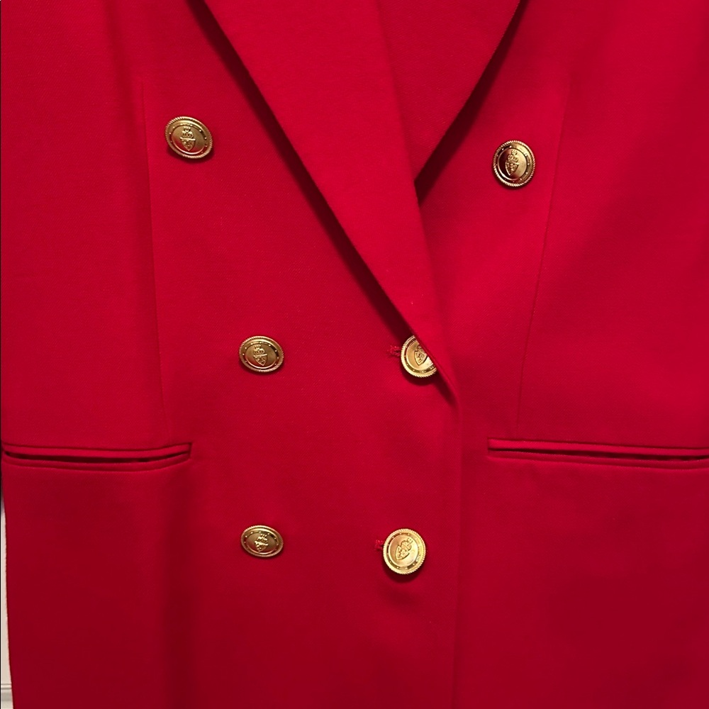 Talbots Bold Red Double-Breasted Blazer Petites S… - image 2